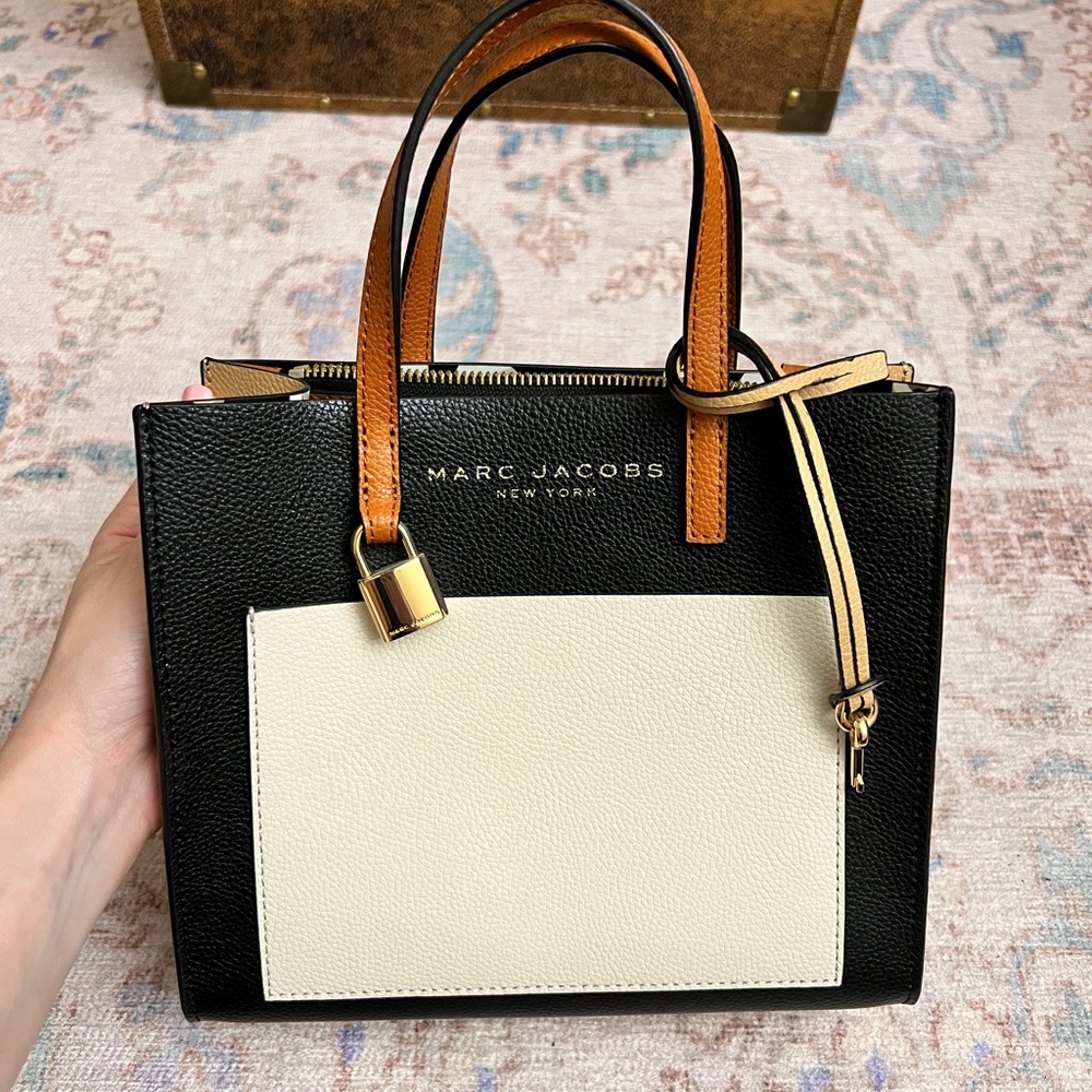 Marc Jacobs Mini Grind Colorblock Leather Tote Bag